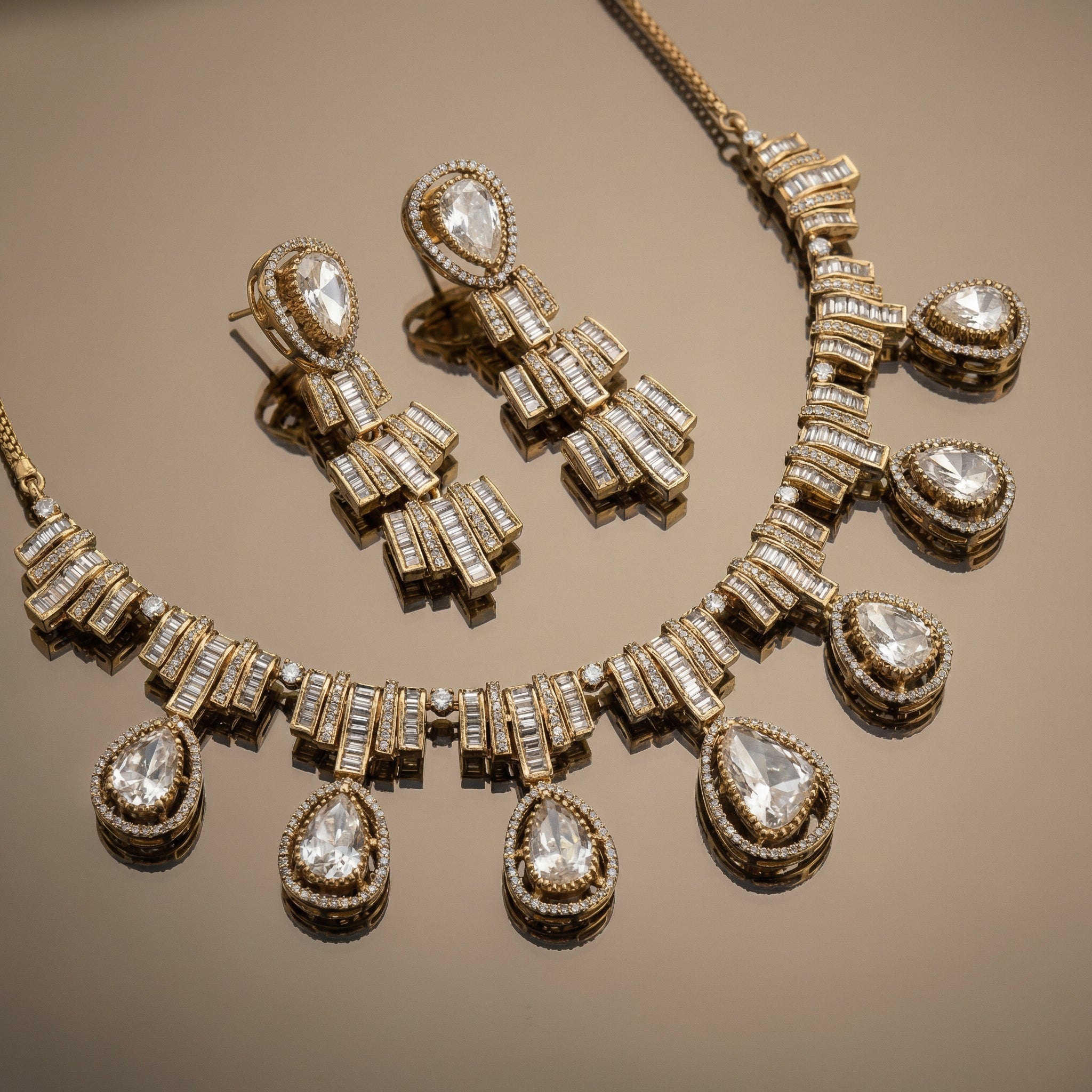 Virelle Baguette and Moissanite Set - White