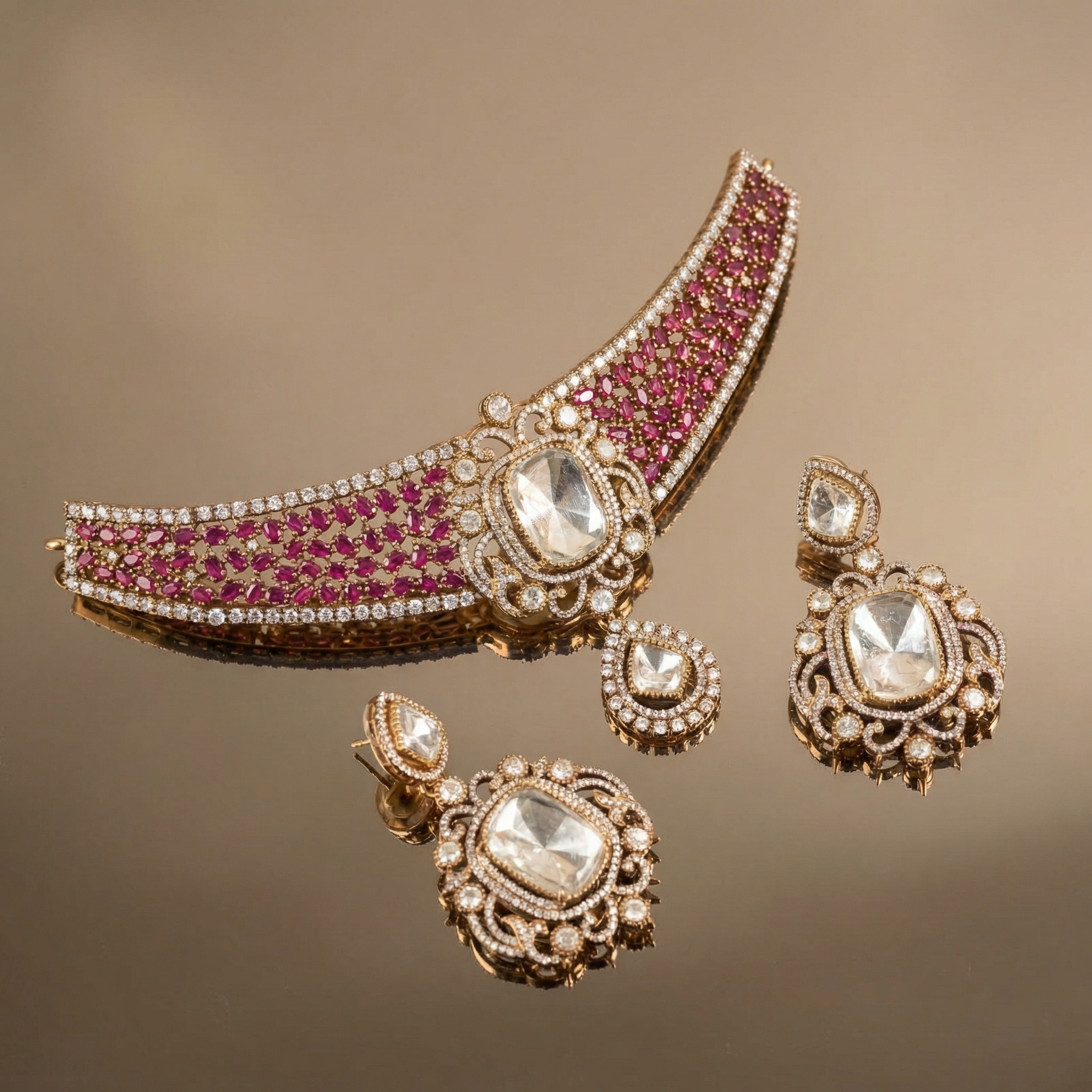 Misha Ruby Necklace Set