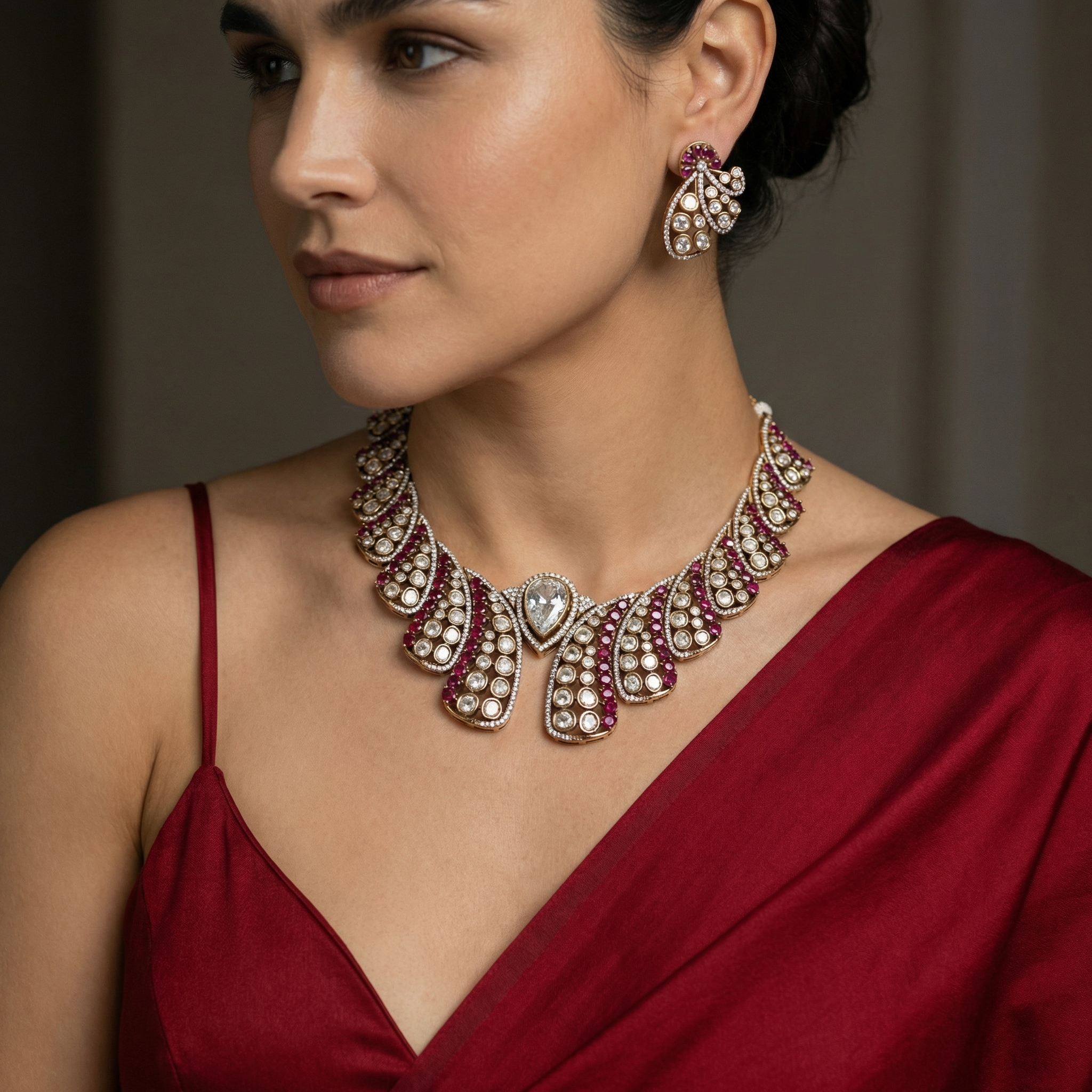 Diana Ruby Necklace Set