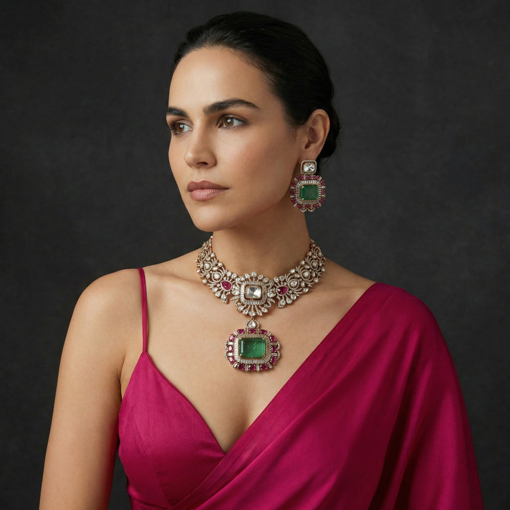 Strata choker necklace – layered stone geometric detail by Ozel