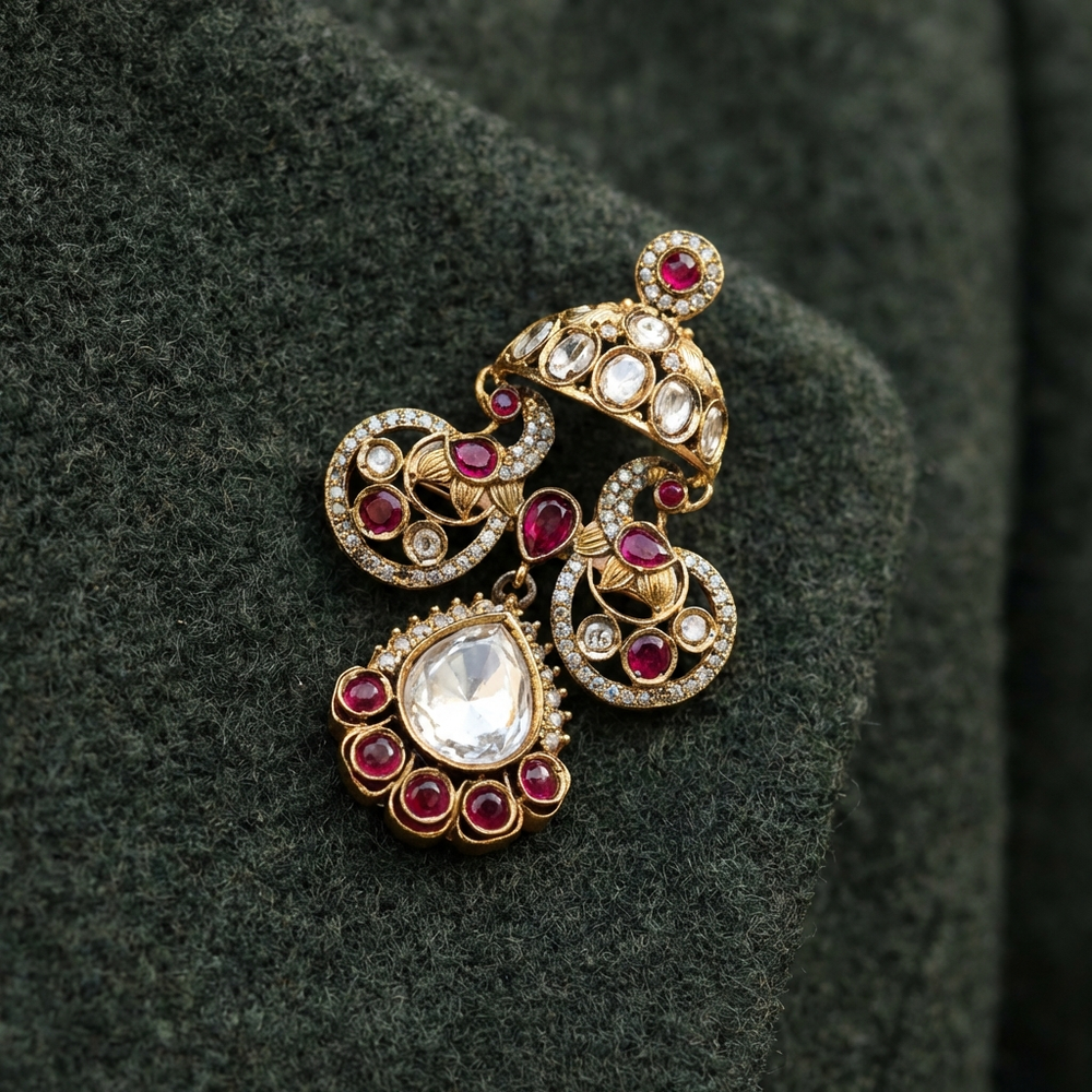 Svara Heritage Brooch – artisan Indian jewelry accessory by Ozel