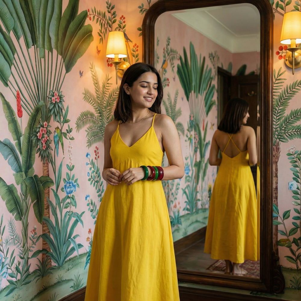 Sundrenched sun-hued resort dress – Ozel