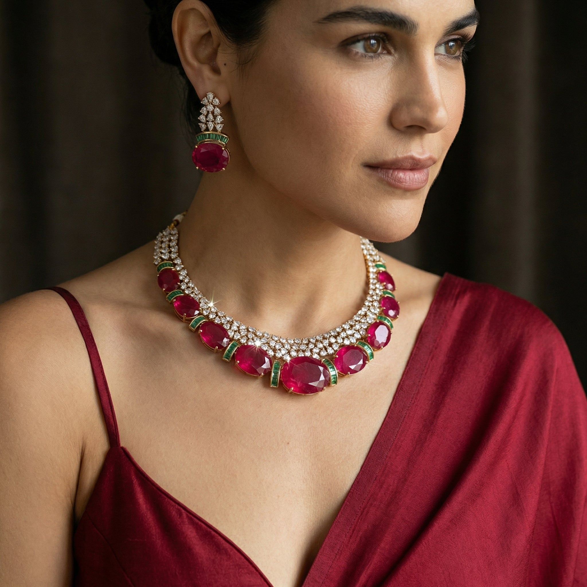 Rajkumari Ruby & Emerald Heirloom Set