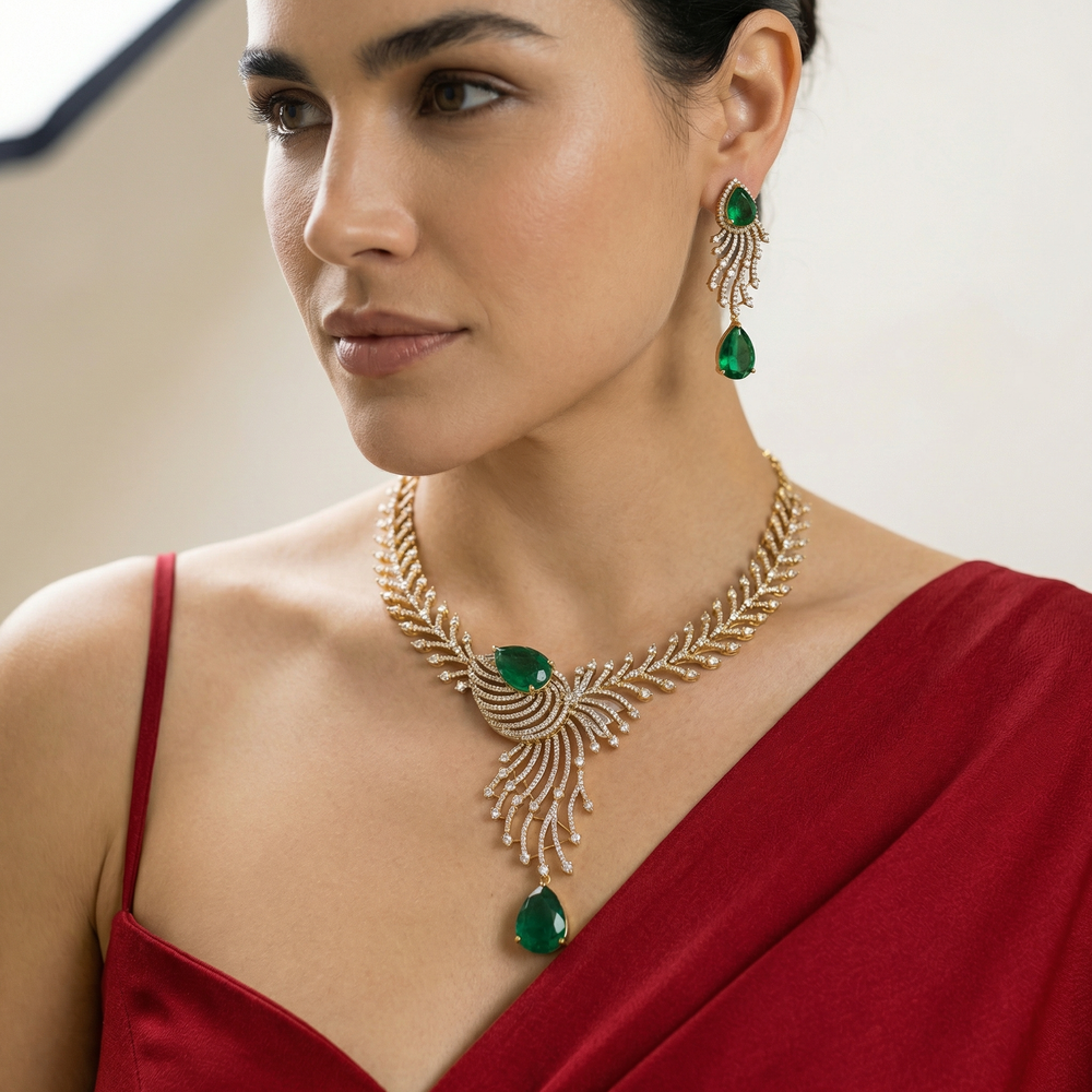 Mayura Drop Necklace – artisan Indian jewelry by Ozel