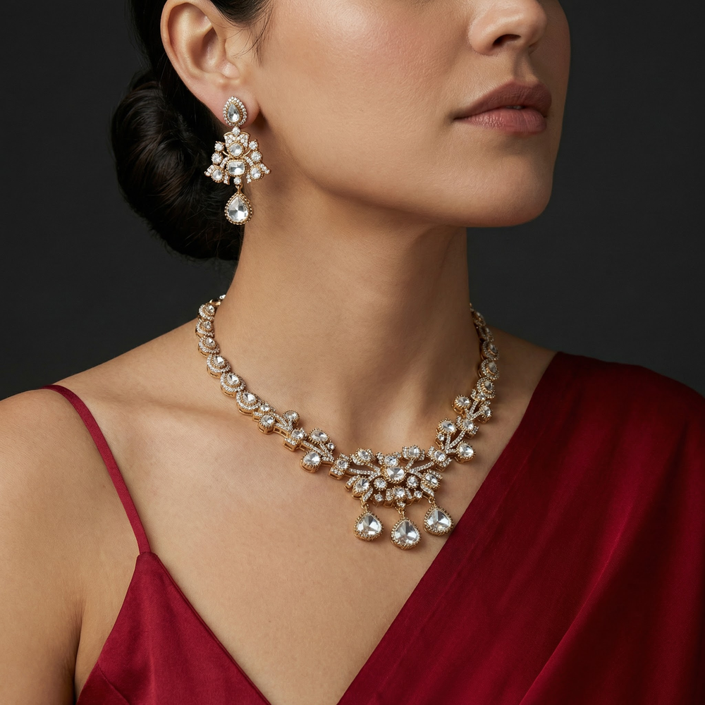 Solene Elegant Necklace Set – artisan Indian jewelry by Ozel
