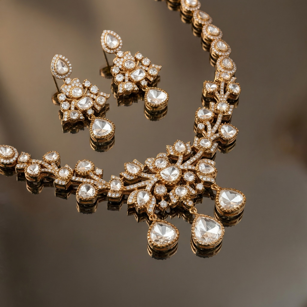 Solene Elegant Necklace Set – handcrafted Indian necklace by Ozel