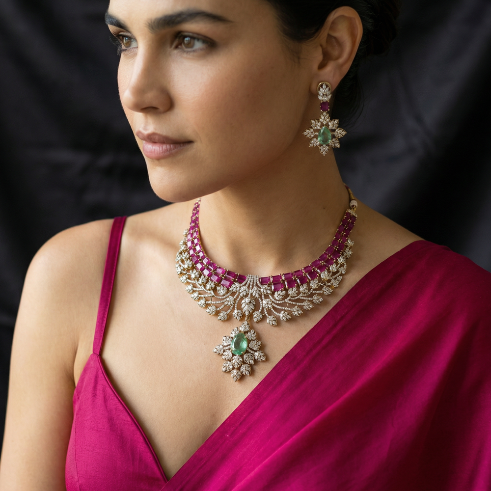 Chrystal Necklace Set – handcrafted crystal necklace set by Ozel