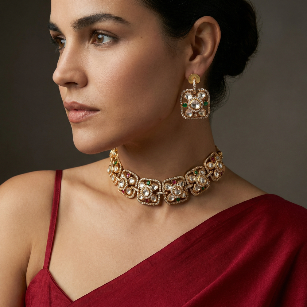 Chokor Floral Choker Set – artisan Indian jewelry by Ozel