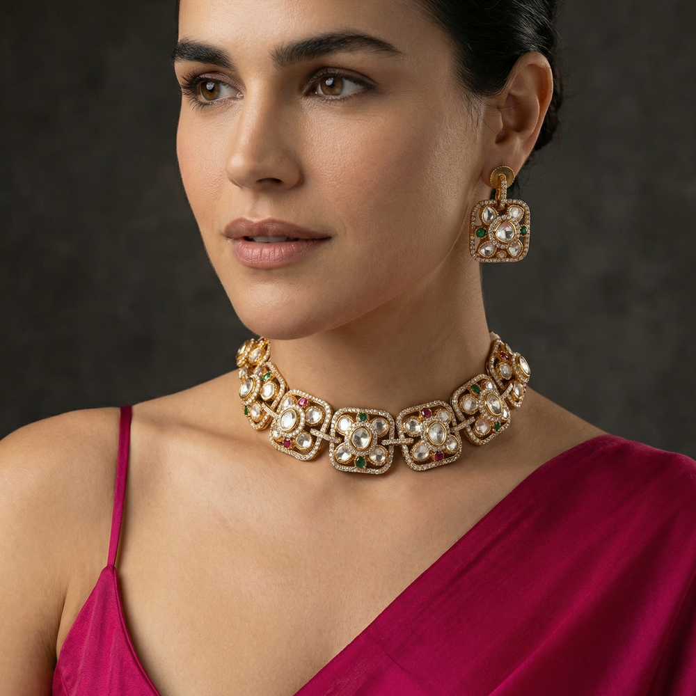 Chokor Floral Choker Set – handcrafted floral choker by Ozel