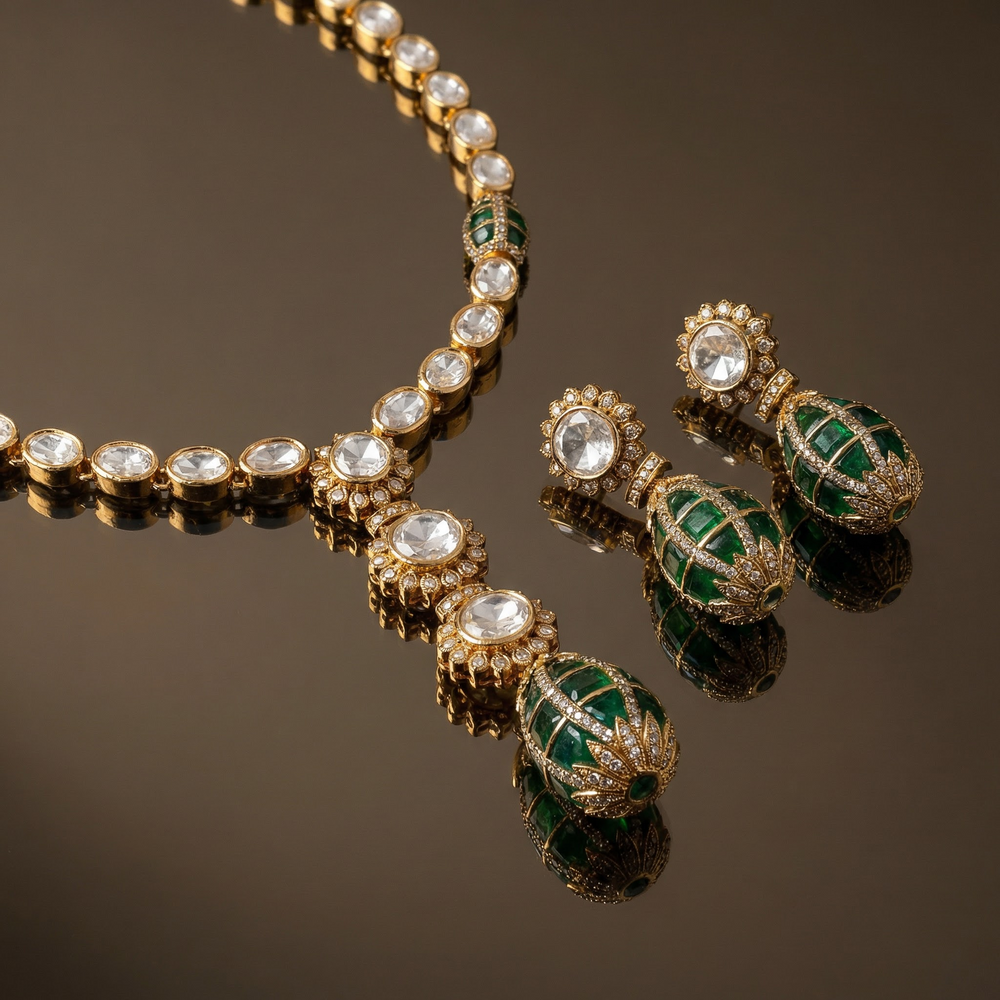 Trish Drop Necklace Set – artisan Indian jewelry by Ozel