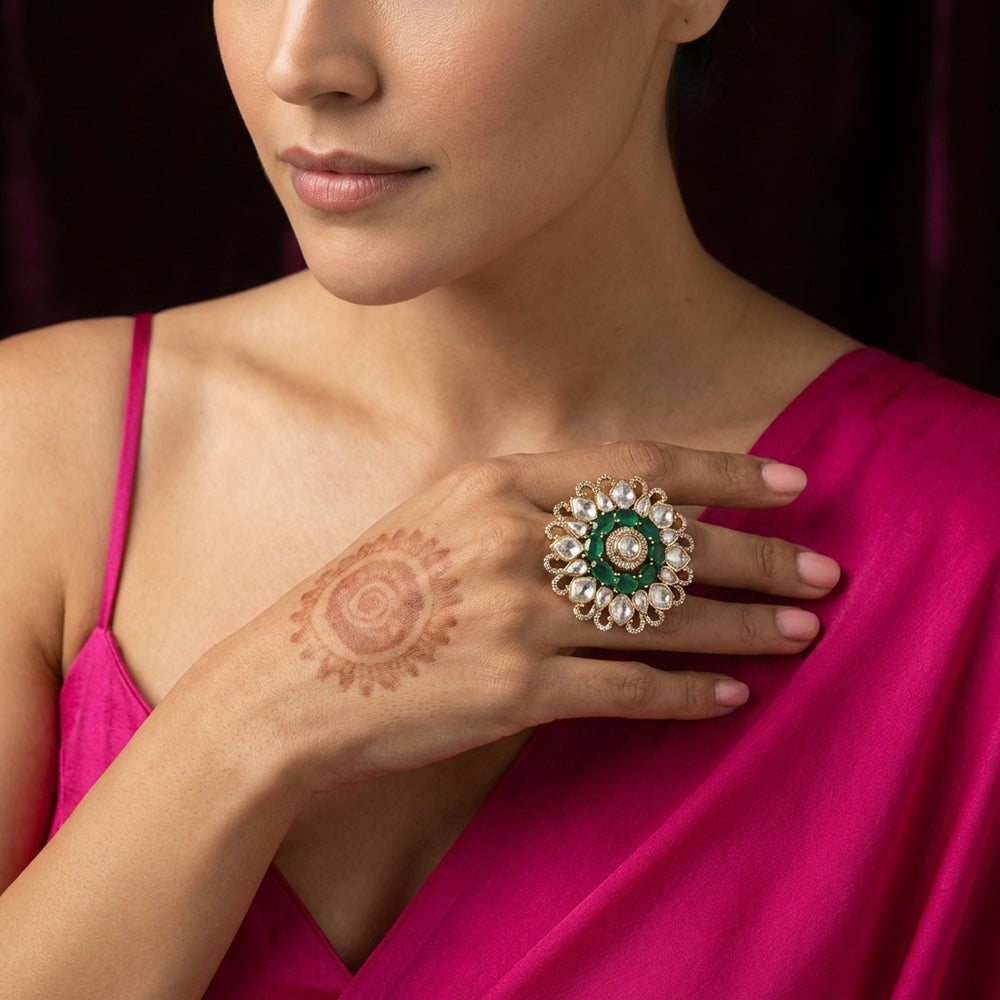 Simran Elegant Ring – artisan Indian jewelry by Ozel