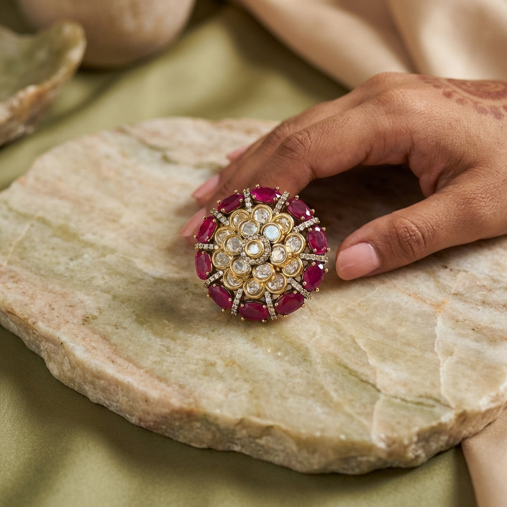 Gul Cocktail Ring – luxury Indian jewelry by Ozel