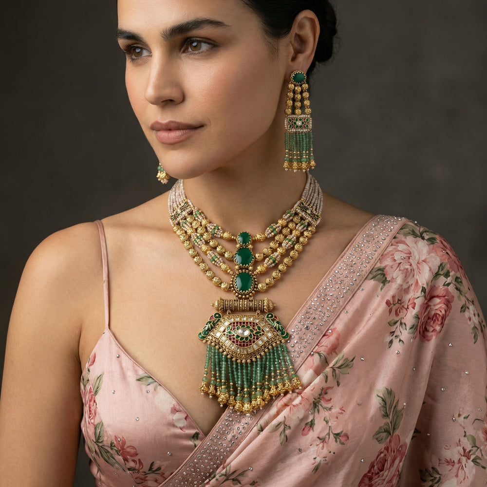 Heritage Designer Haar Necklace – handcrafted Indian haar necklace by Ozel