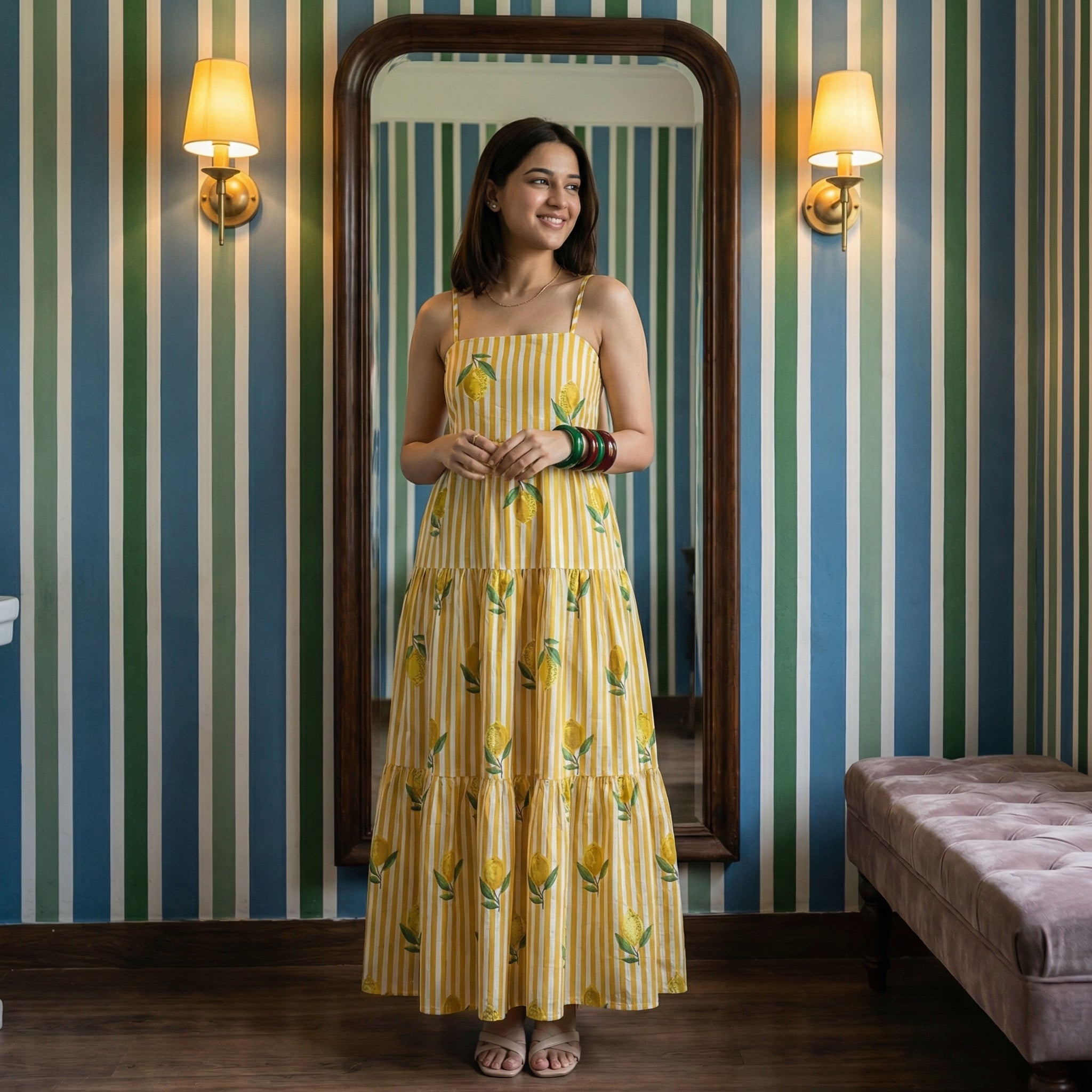 Amalfi Breeze Cotton Long Dress