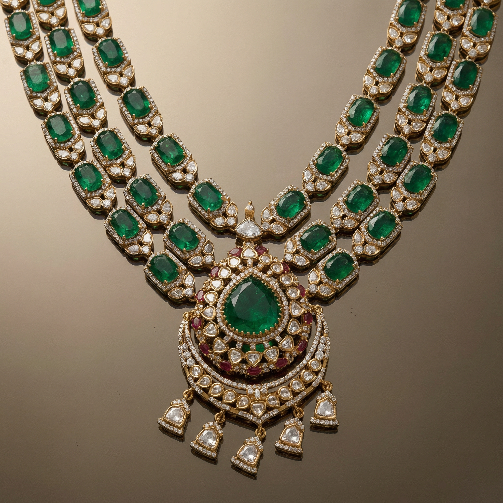 Aarunya Emerald Royale Necklace Set