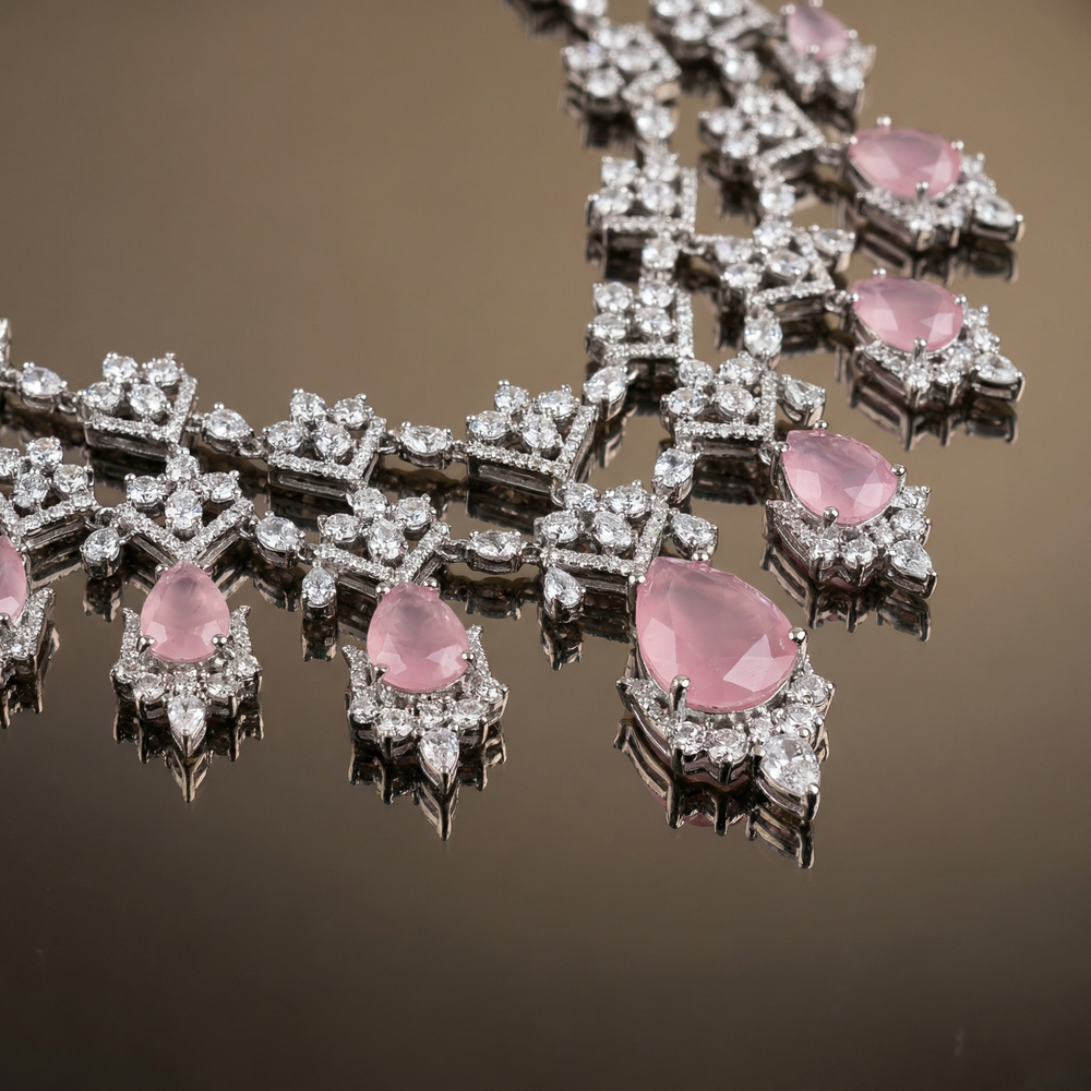 Monalisa Pink Necklace Set – artisan Indian jewelry by Ozel