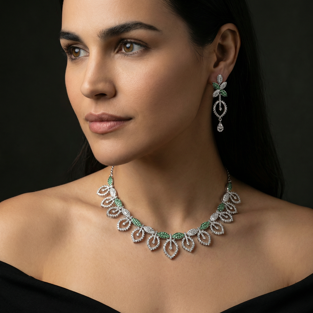 Petals AD Necklace Set – artisan Indian jewelry by Ozel