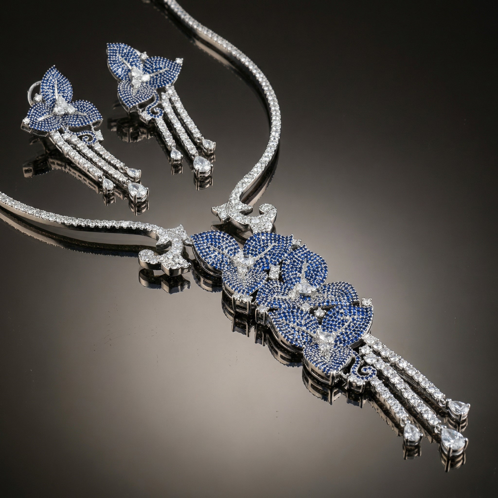 Blue Orchid Necklace Set