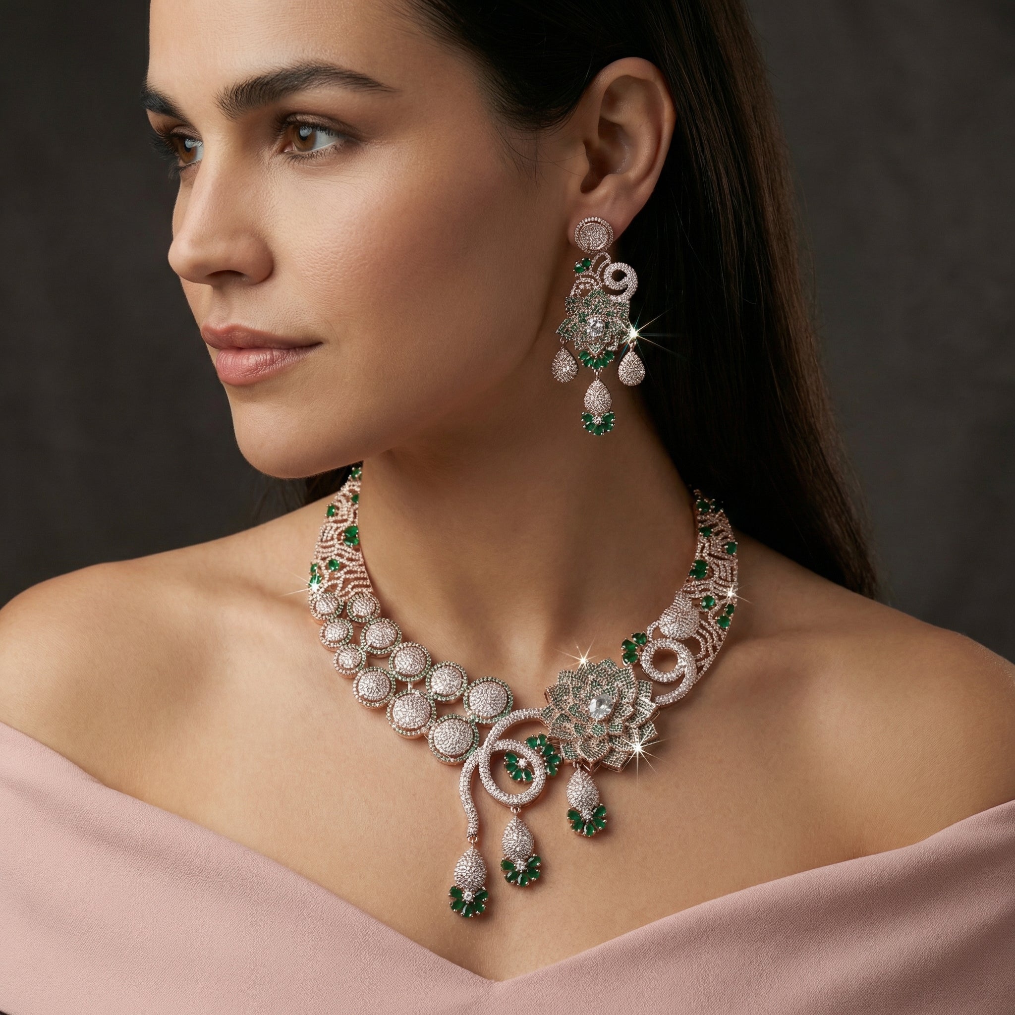 Lotus Grandeur Necklace Set