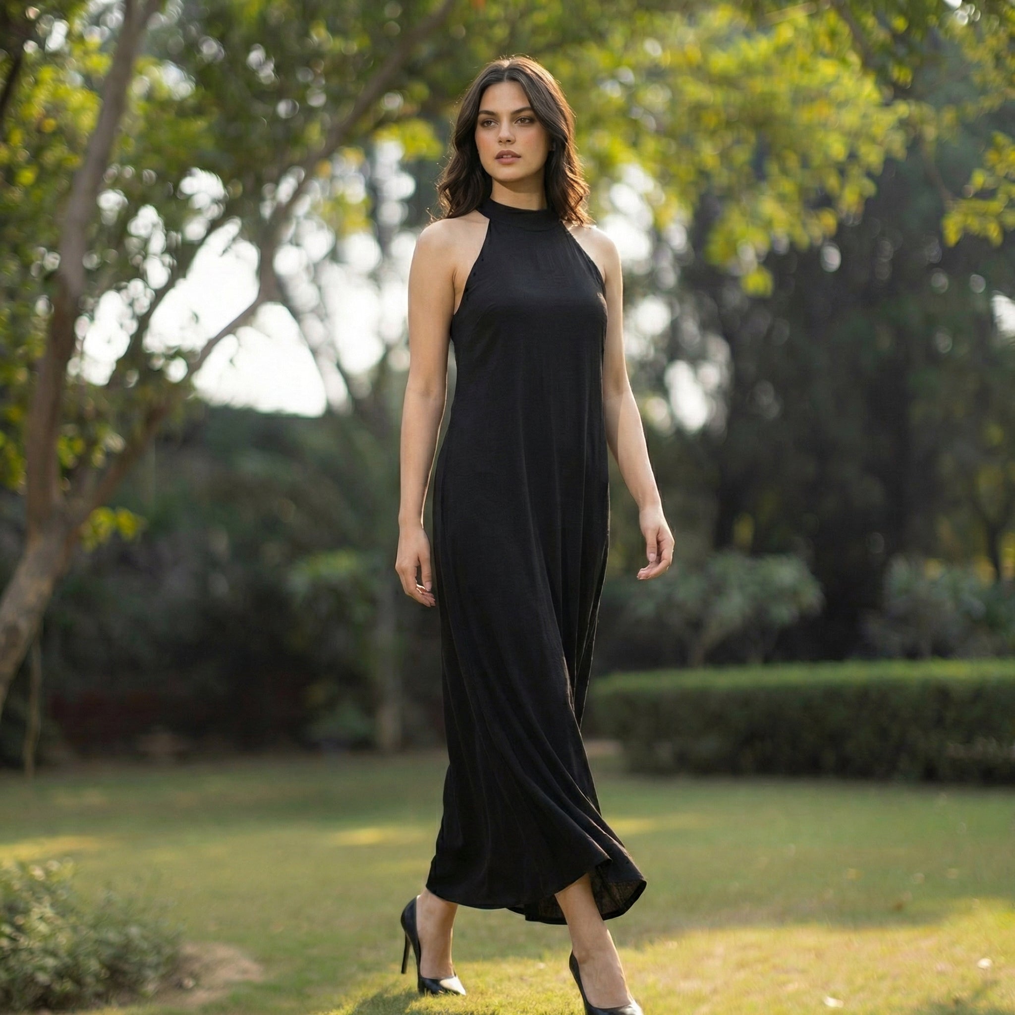 Black Halter Maxi Dress