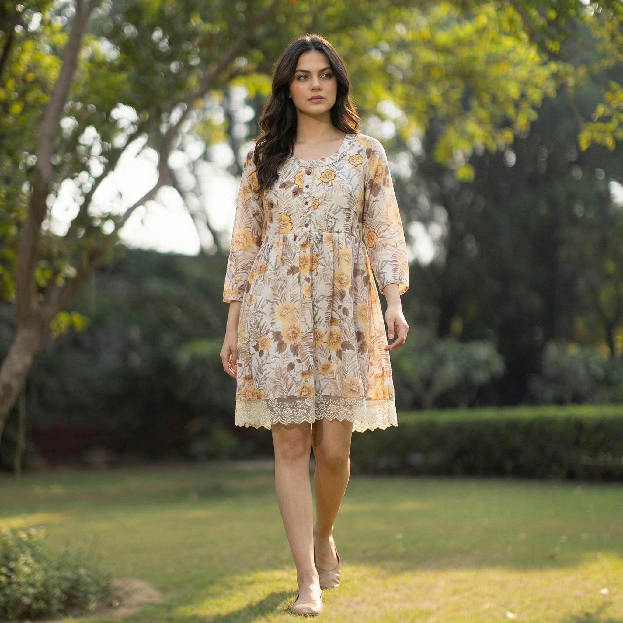Floral Dress in yellow (Sale)