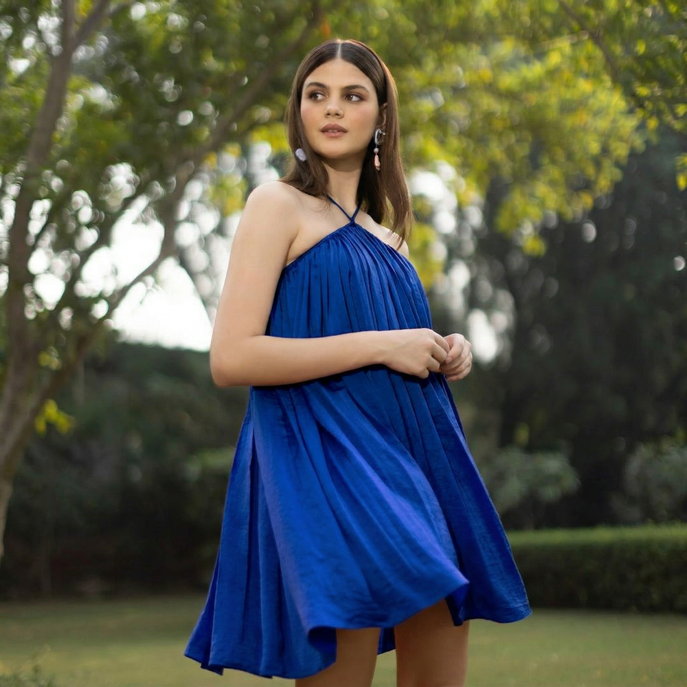 Alice in Electric Blue – handcrafted electric blue dress by Ozel