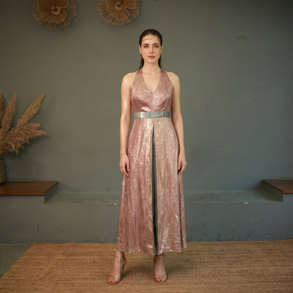 Two Tone Halter Dress – handcrafted halter dress by Ozel