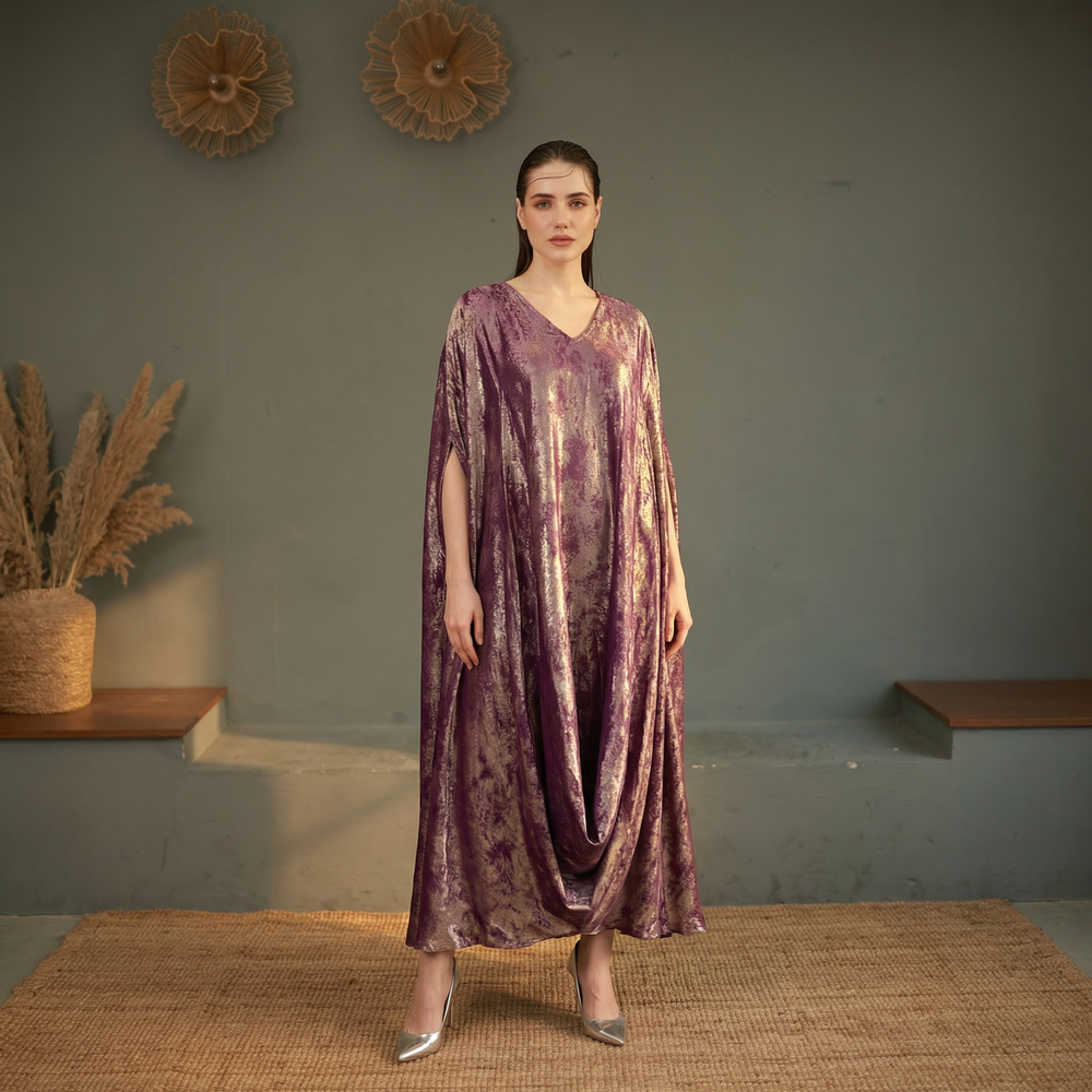Purple Zayna Kaftan – handcrafted purple kaftan by Ozel