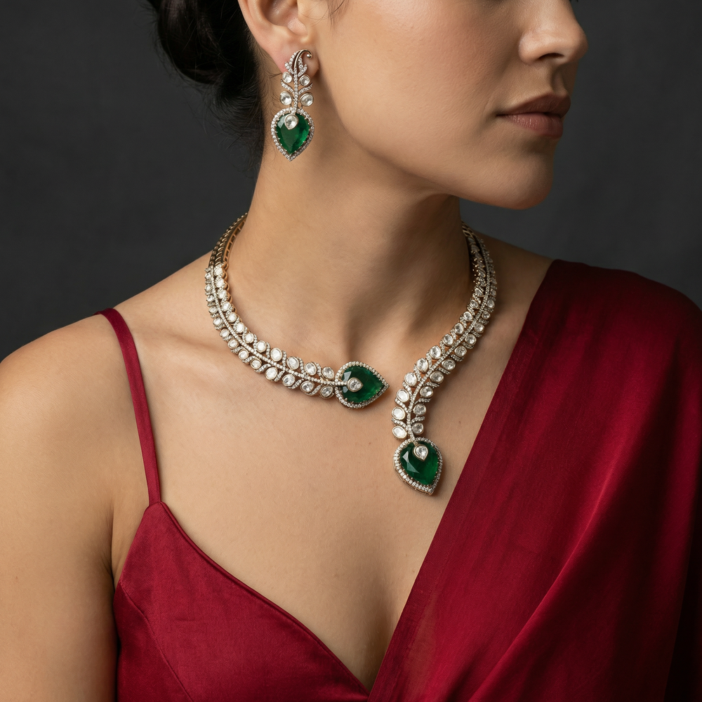 Vinaya Necklace Set – elegant Indian bridal necklace by Ozel