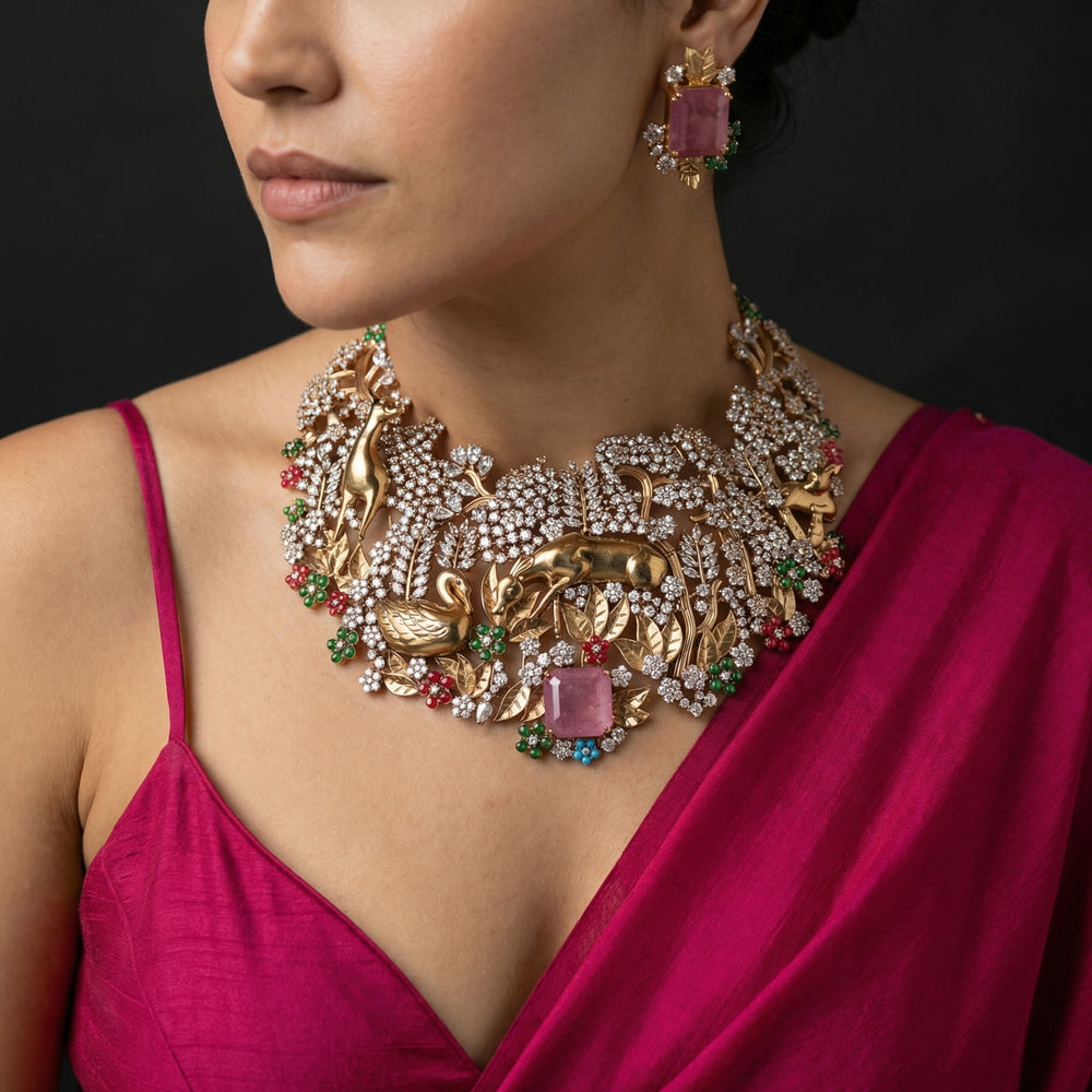 Enchanted Garden Choker Set – garden-inspired Indian jewelry by Ozel