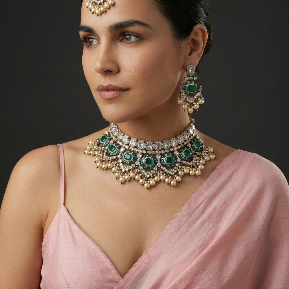 Suhana Polki Bridal Choker Set – ornate polki choker by Ozel