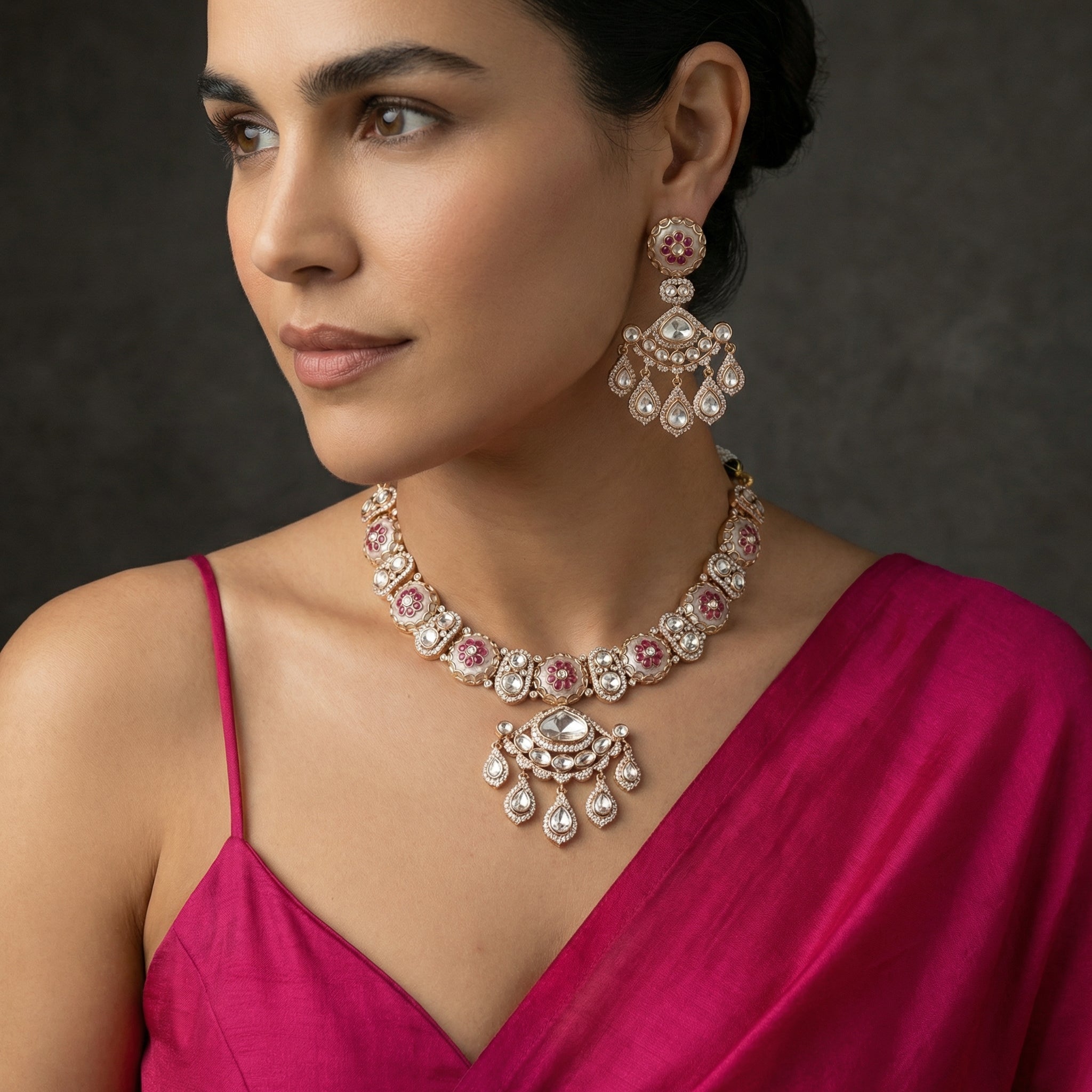 Ruhani Meena Necklace Set