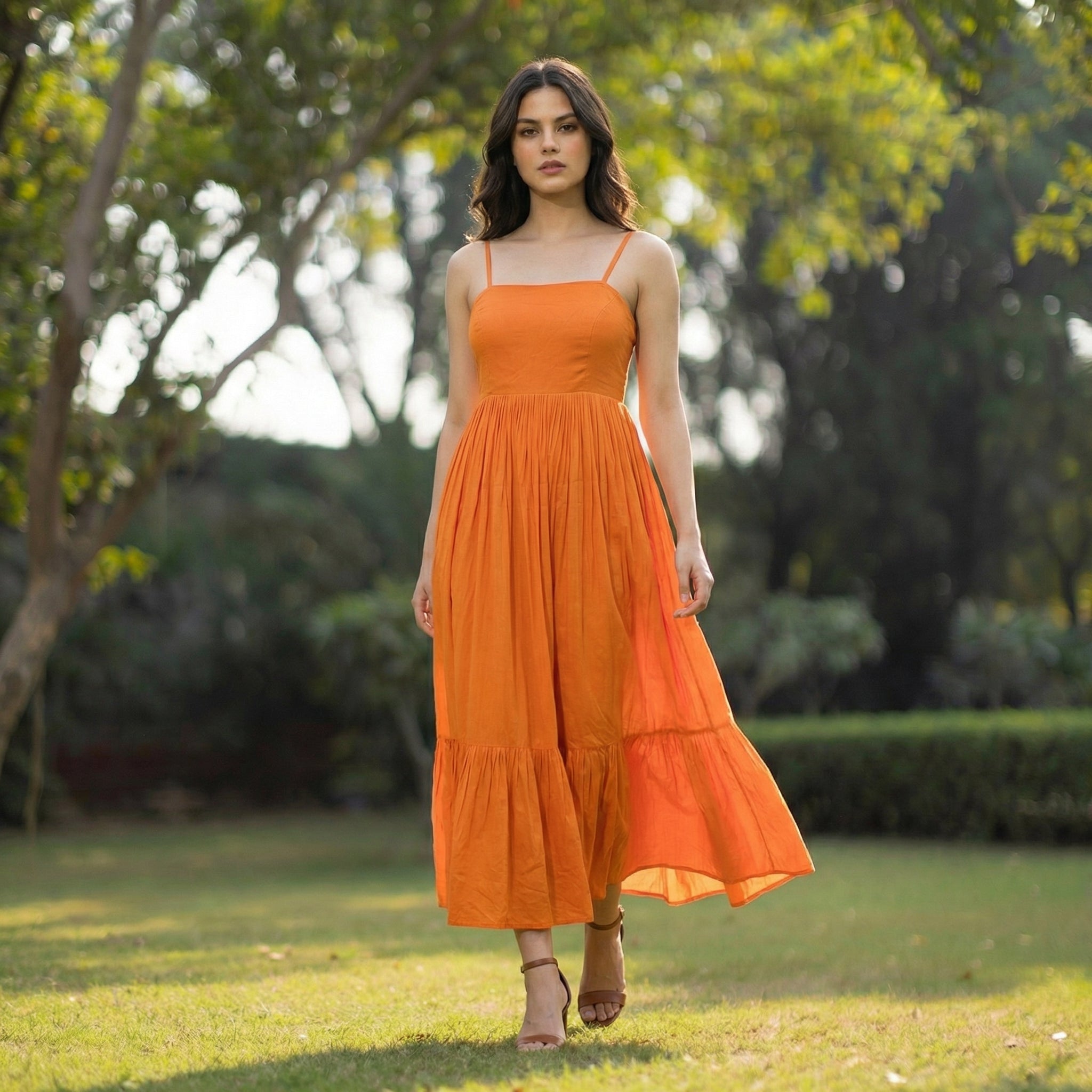 Orange Midi Dress ( Sale)