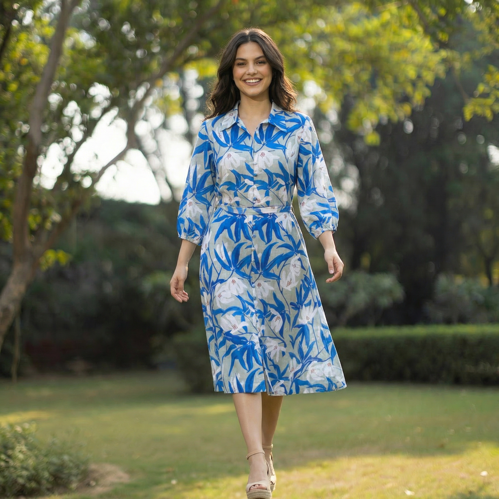 Printed Shirt Dress – relaxed printed shirt dress by Ozel