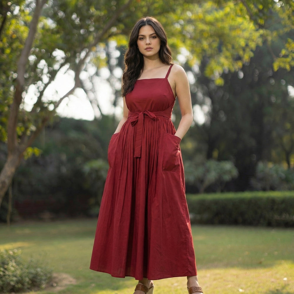 Scarlet Tie Up Dress – bold scarlet knotted dress by Ozel