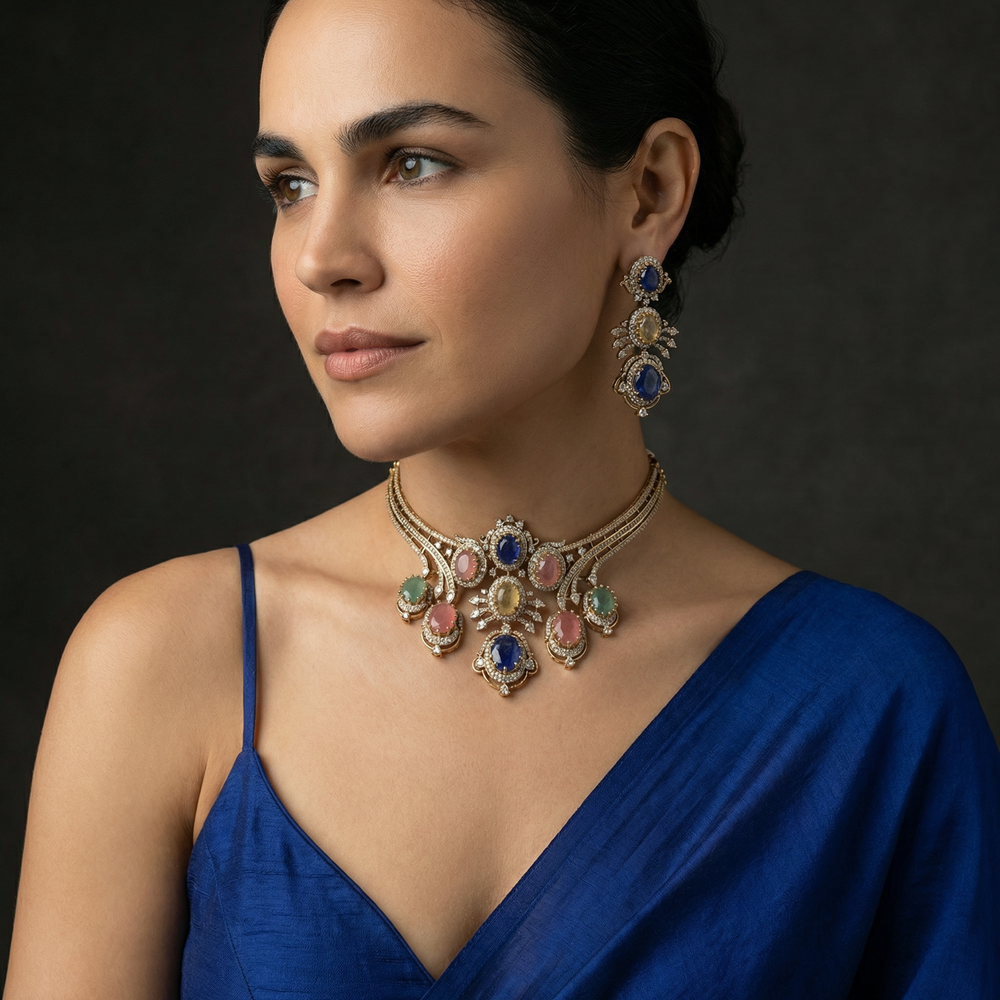 Trishya Choker Set – polki heritage choker by Ozel