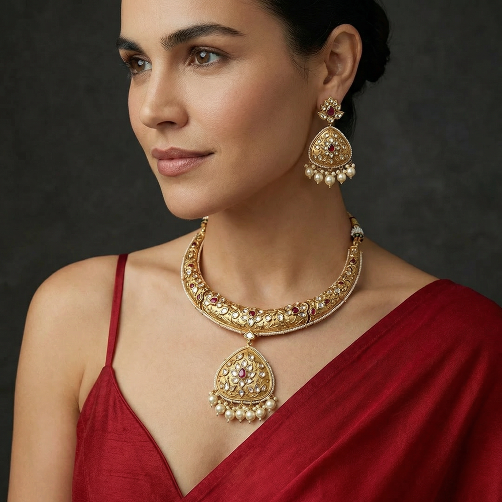 Aurelaya Heritage Necklace Set – heritage Indian necklace by Ozel