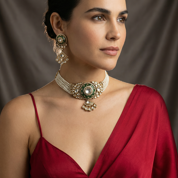 Vayana Polki Pearl Choker Set