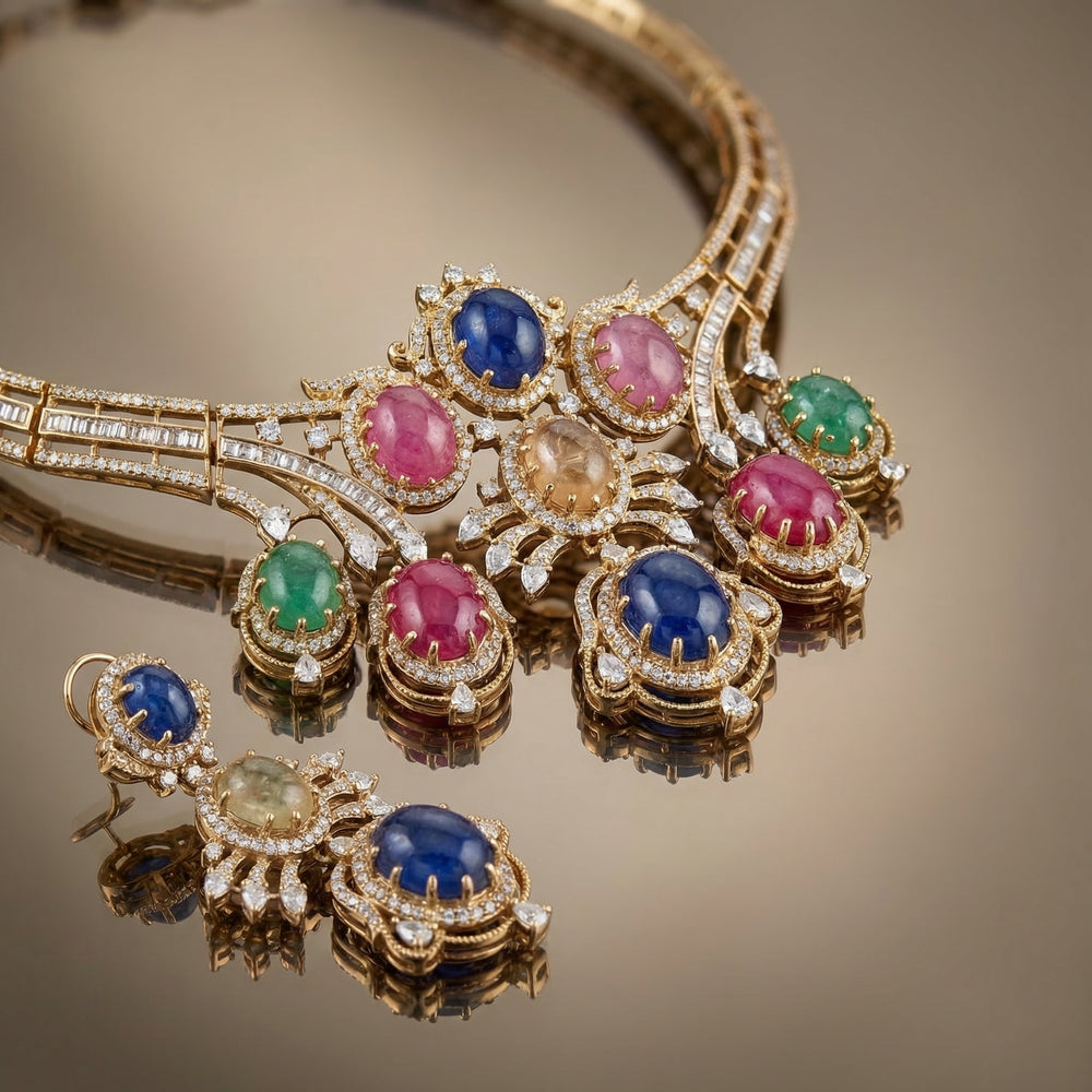 Trishya Choker Set – ornate Indian bridal jewelry by Ozel