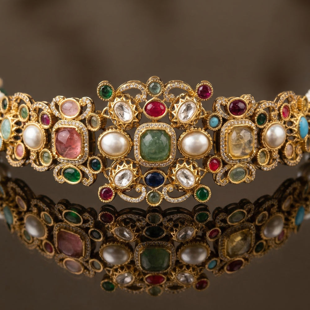 Navarosa Regal Choker Set – heritage Indian bridal jewelry by Ozel