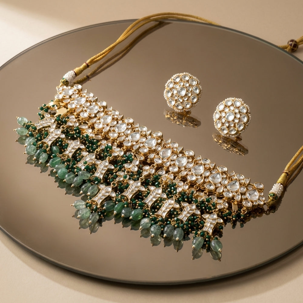 Zafrina Jade Cascade Choker – heritage jade jewelry by Ozel