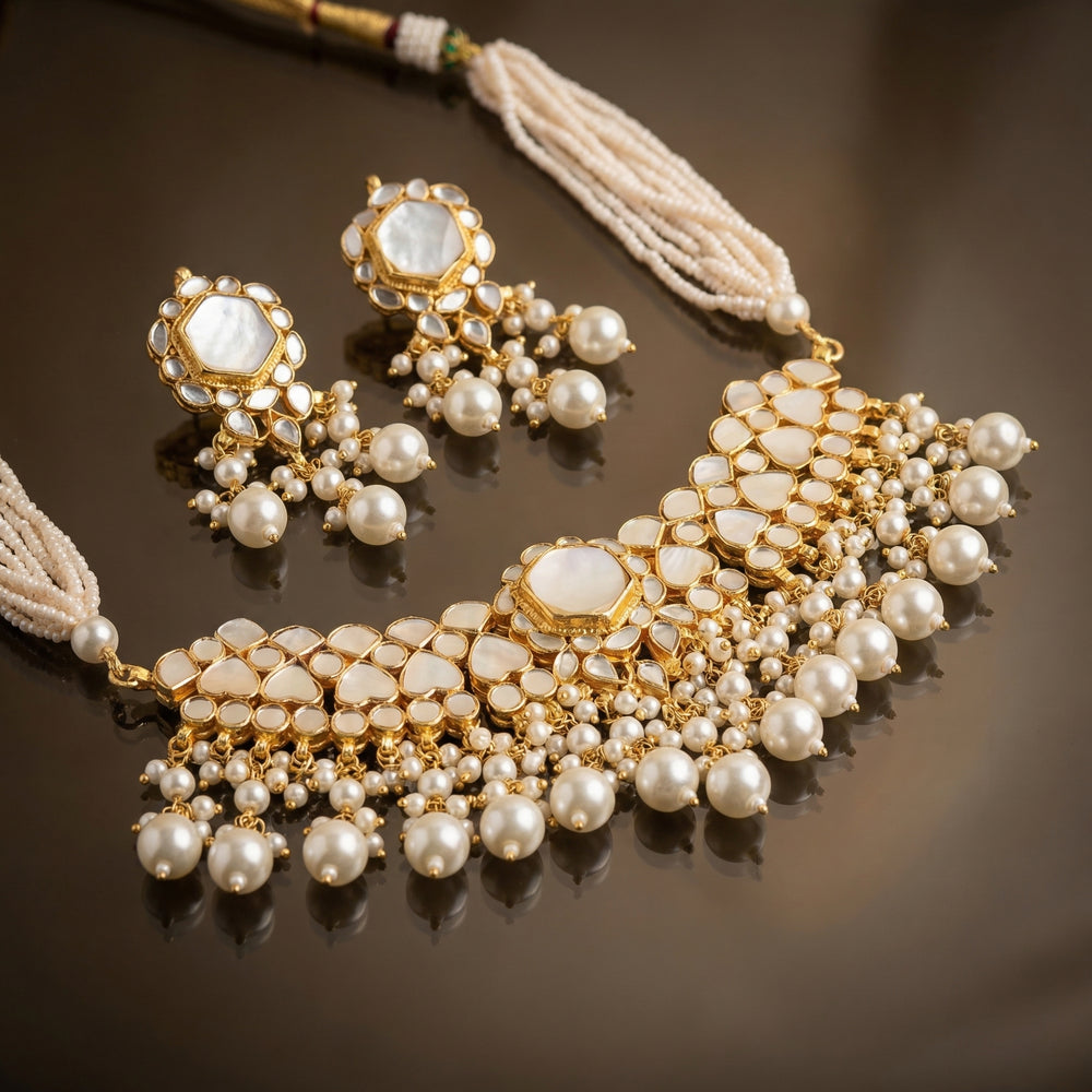 Chandrika MOP Choker Set – heritage Indian jewelry by Ozel