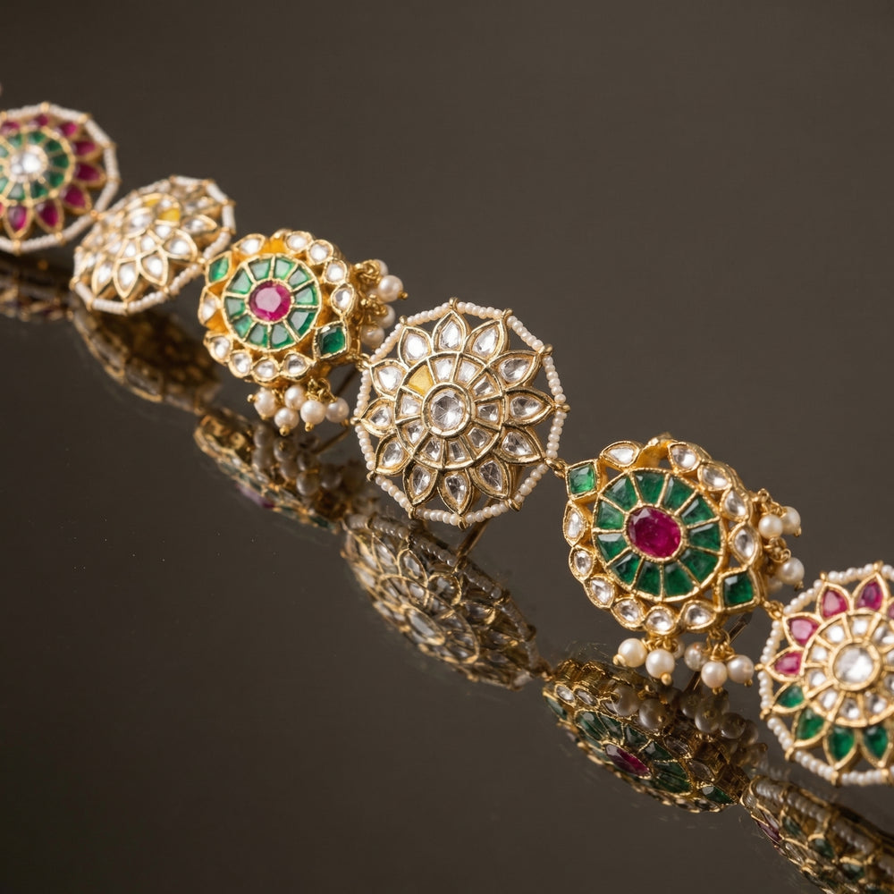 Tarinika Kundan Hair Braid Ornament – heritage kundan hair adornment by Ozel