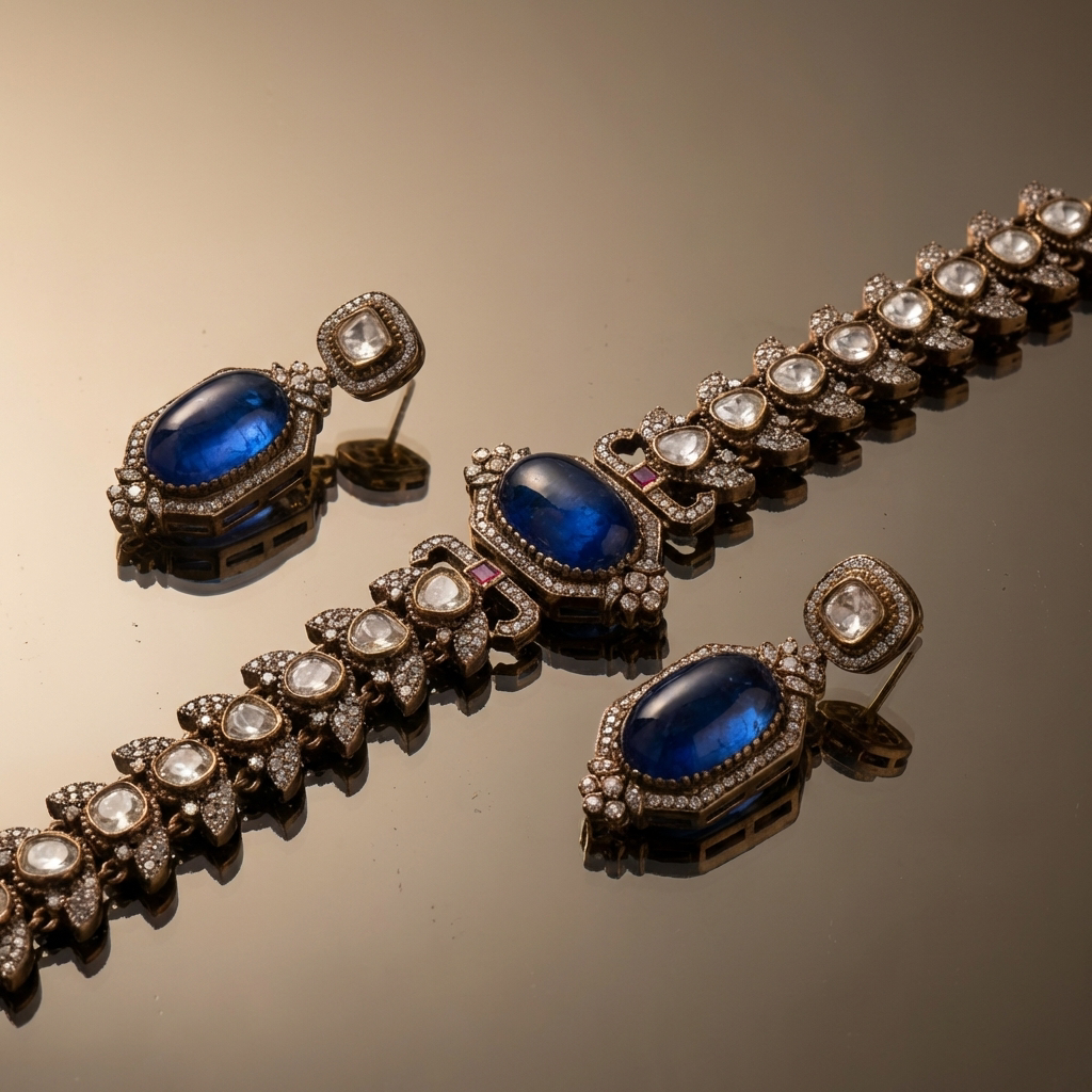 Neelratna Royal Sapphire Choker Set