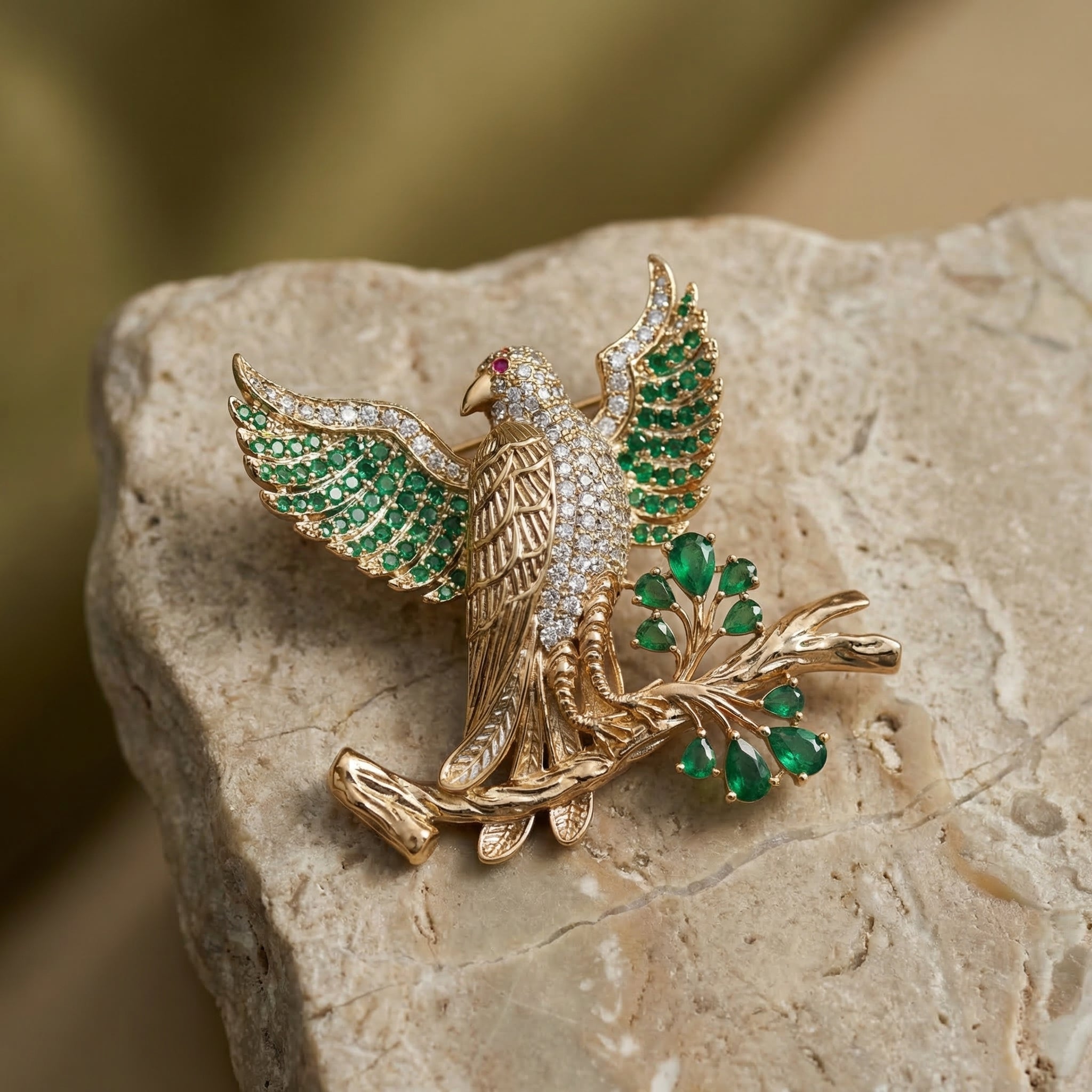 Panna Pakshi Brooch