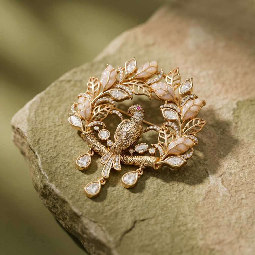 Songbird Brooch – heritage Indian brooch by Ozel