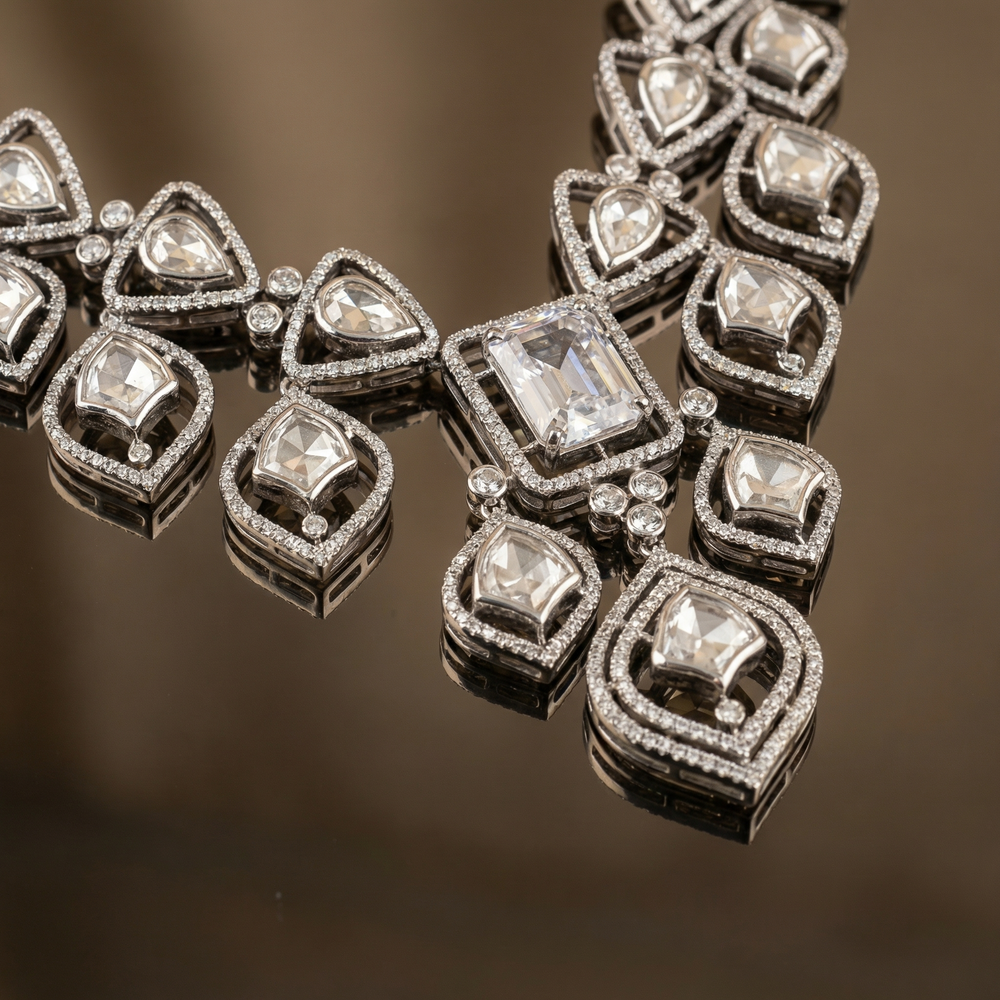Prism AD Regal Set – artisan Indian jewelry by Ozel