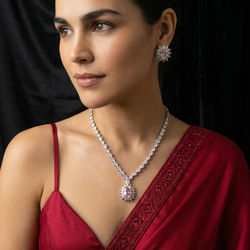 Rosmira – blush royale necklace by Ozel