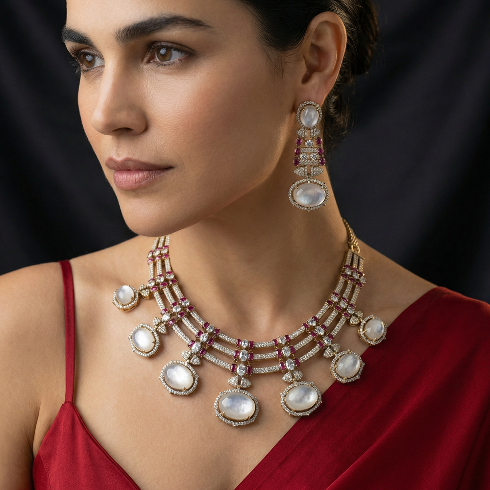 Reet Zareen – chandrika necklace set by Ozel
