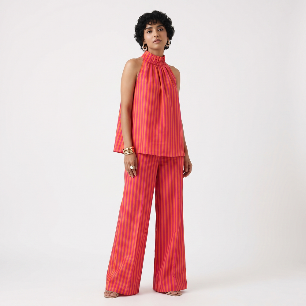 Meira sunset stripe co-ord set – styled detail by Ozel